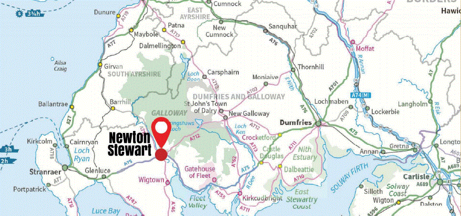 location of Newton Stewart